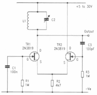 Oscilador con 2 JFET 
