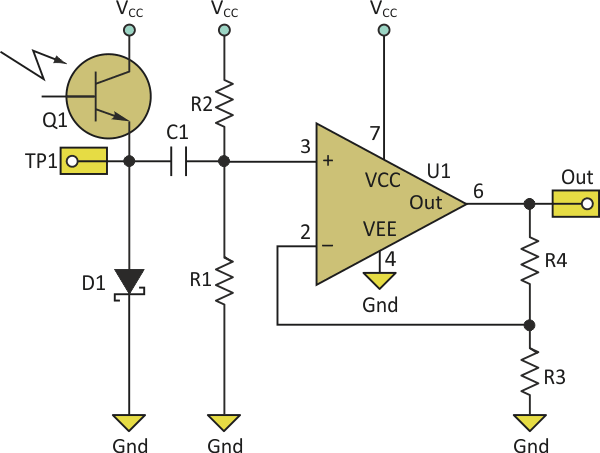 Sensor de luz de banda humana 
