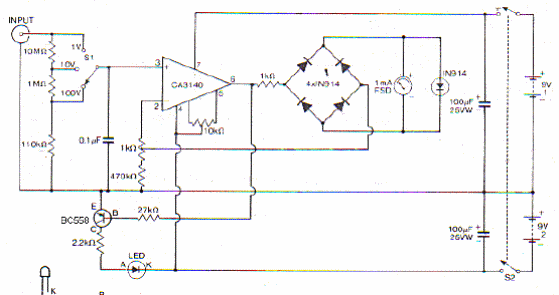 Voltímetro DC con CA3140 
