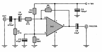 Preamplificador 741
