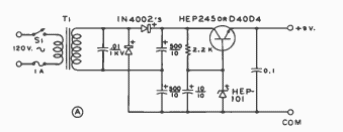 Fuente de alimentación regulada con 1 transistor 
