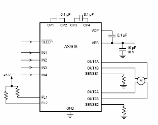 Figura 2 - Control de motor de paso con el A3906
