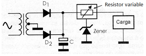 Figura 3 - Uso del zener como control de un dispositivo de mayor corriente
